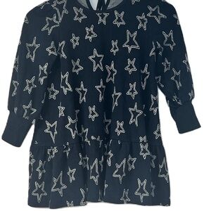 Piccola Luds Girls Navy Star Dress - Size 8 - Lightweight Everyday Casual